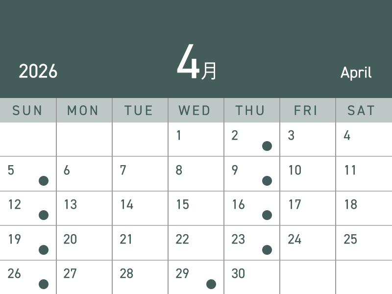 26年4月の診療カレンダー