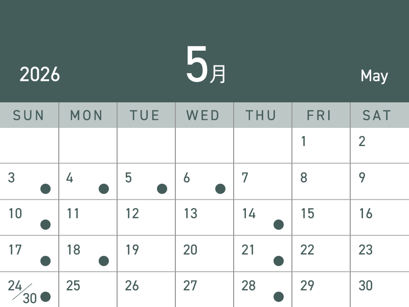 26年5月の診療カレンダー