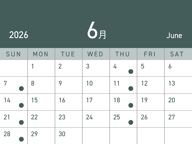 26年6月の診療カレンダー